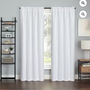 4 panels Victoria Voile white Sheer Rod Pocket Window Curtains measures 38”x87”